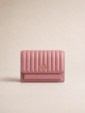 Coach Klare Linear Quilted Pink Leather Foldover Belt Bag Crossbody Shoulder